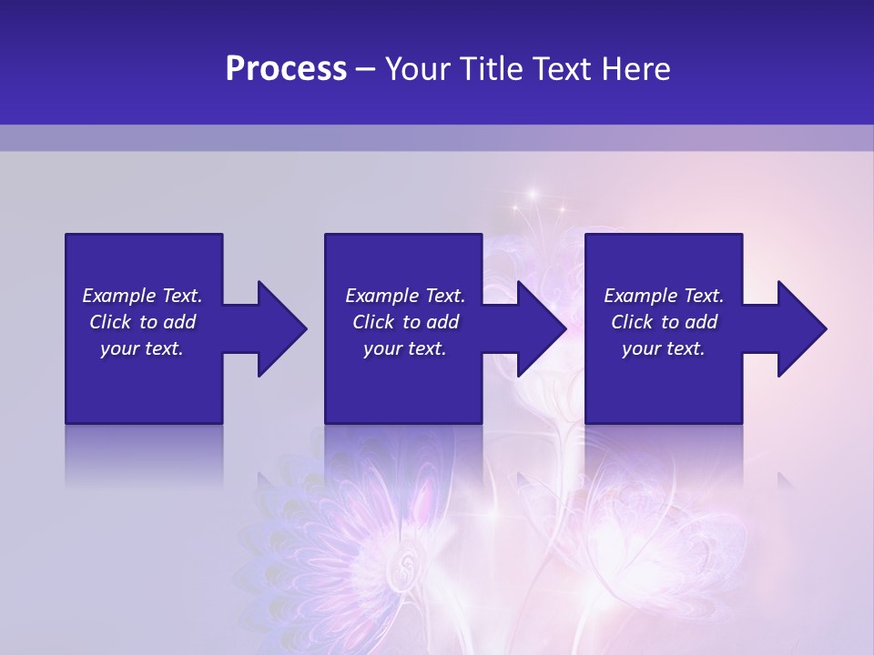 A Purple And Blue Abstract Background With Flowers PowerPoint Template