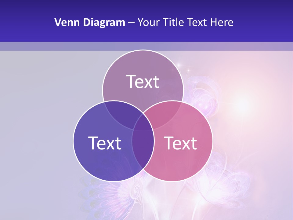 A Purple And Blue Abstract Background With Flowers PowerPoint Template