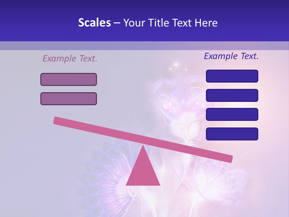 A Purple And Blue Abstract Background With Flowers PowerPoint Template