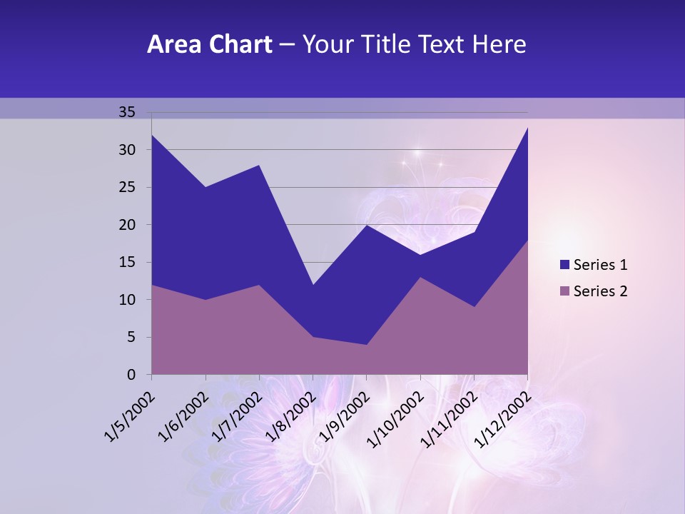 A Purple And Blue Abstract Background With Flowers PowerPoint Template