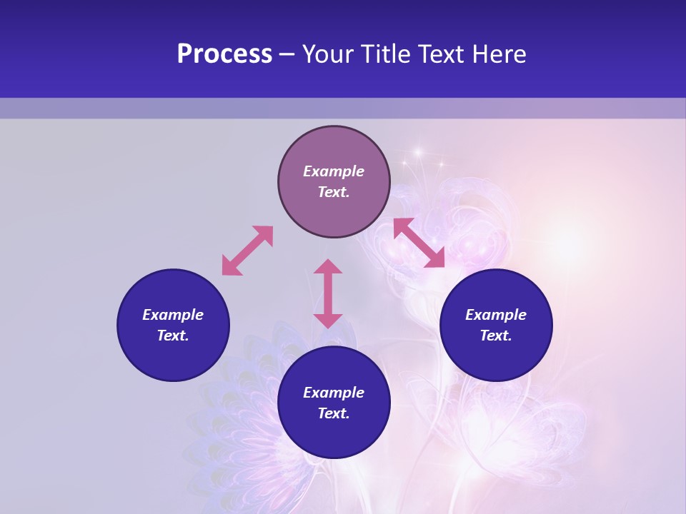 A Purple And Blue Abstract Background With Flowers PowerPoint Template