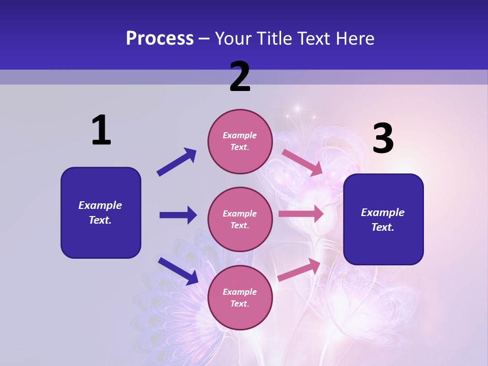 A Purple And Blue Abstract Background With Flowers PowerPoint Template