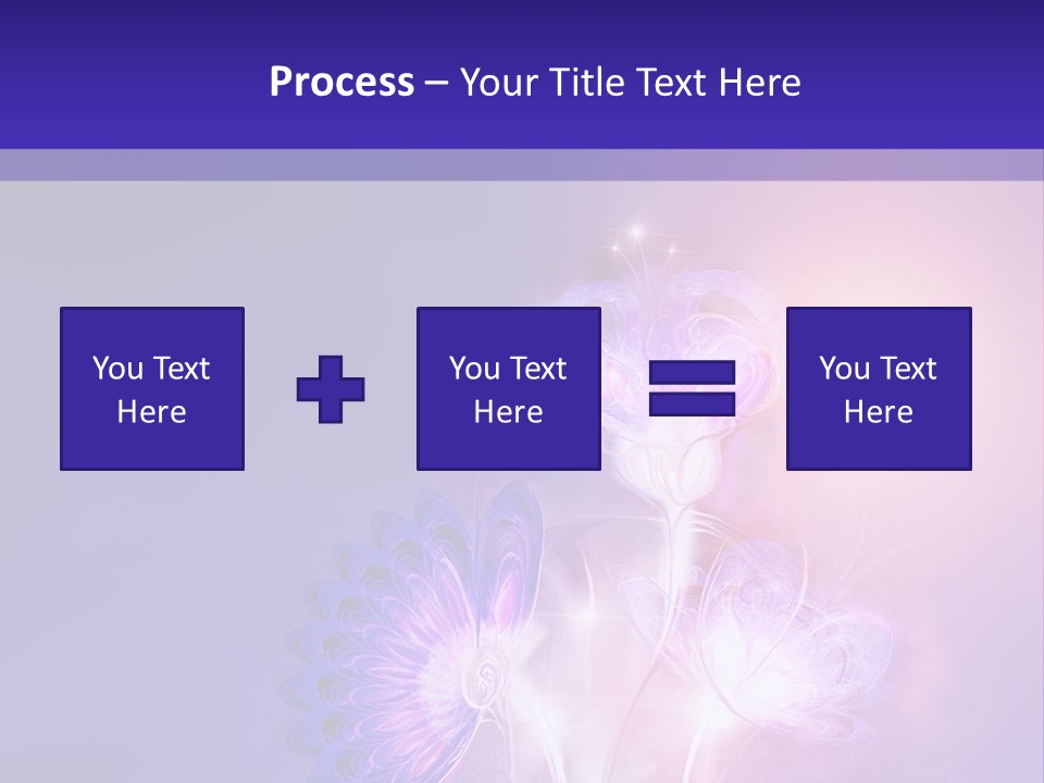 A Purple And Blue Abstract Background With Flowers PowerPoint Template