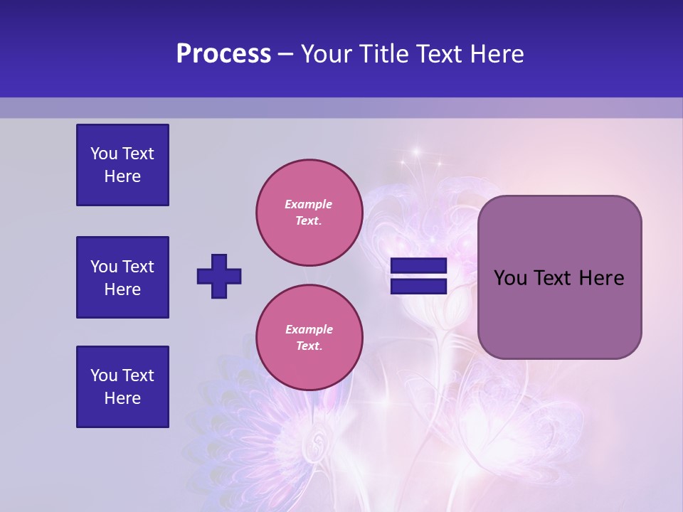 A Purple And Blue Abstract Background With Flowers PowerPoint Template