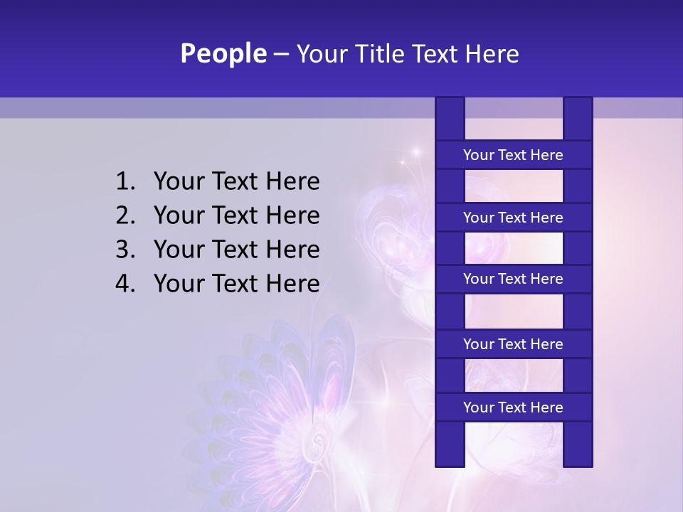 A Purple And Blue Abstract Background With Flowers PowerPoint Template