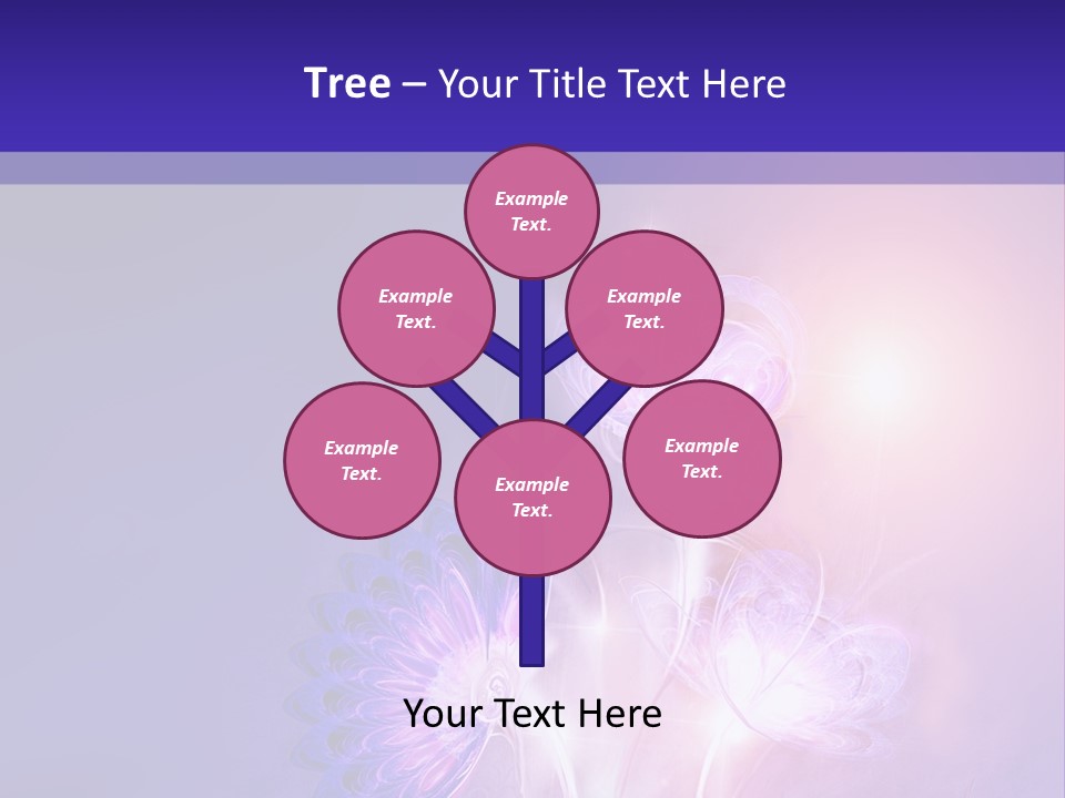 A Purple And Blue Abstract Background With Flowers PowerPoint Template