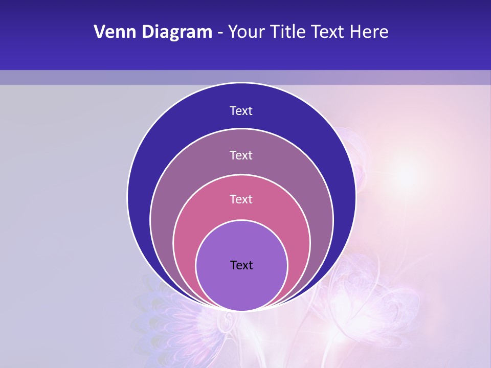 A Purple And Blue Abstract Background With Flowers PowerPoint Template