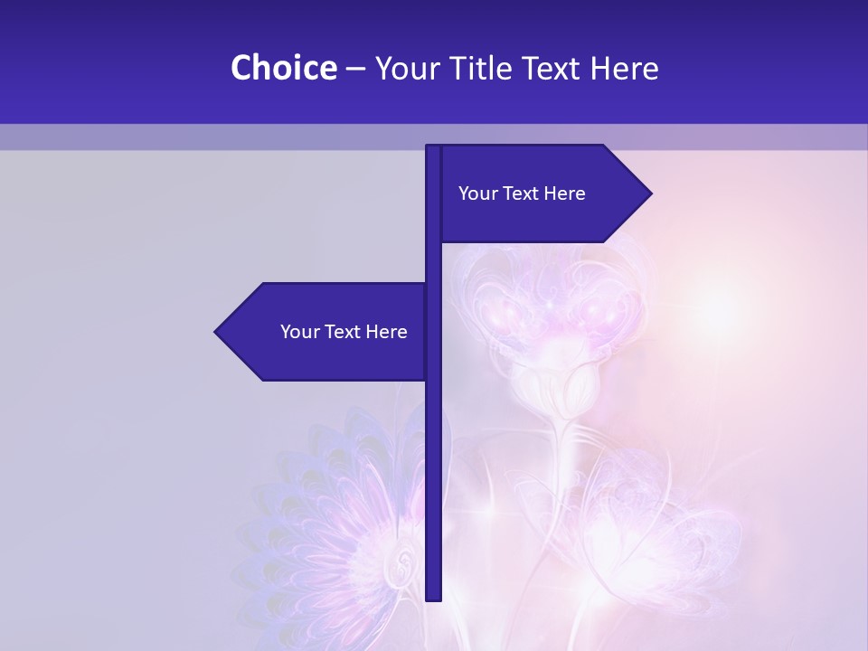 A Purple And Blue Abstract Background With Flowers PowerPoint Template