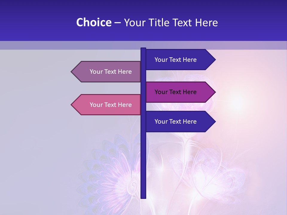 A Purple And Blue Abstract Background With Flowers PowerPoint Template