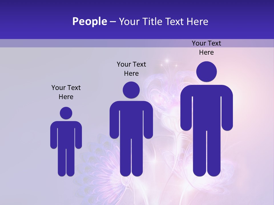 A Purple And Blue Abstract Background With Flowers PowerPoint Template