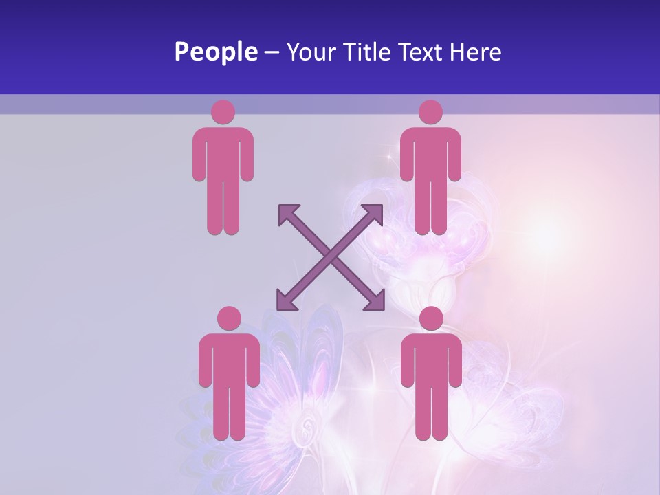 A Purple And Blue Abstract Background With Flowers PowerPoint Template