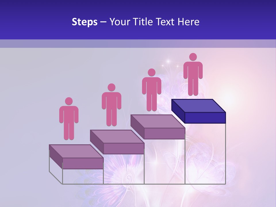 A Purple And Blue Abstract Background With Flowers PowerPoint Template