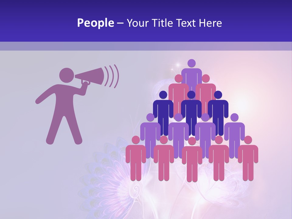 A Purple And Blue Abstract Background With Flowers PowerPoint Template