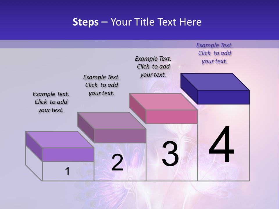 A Purple And Blue Abstract Background With Flowers PowerPoint Template