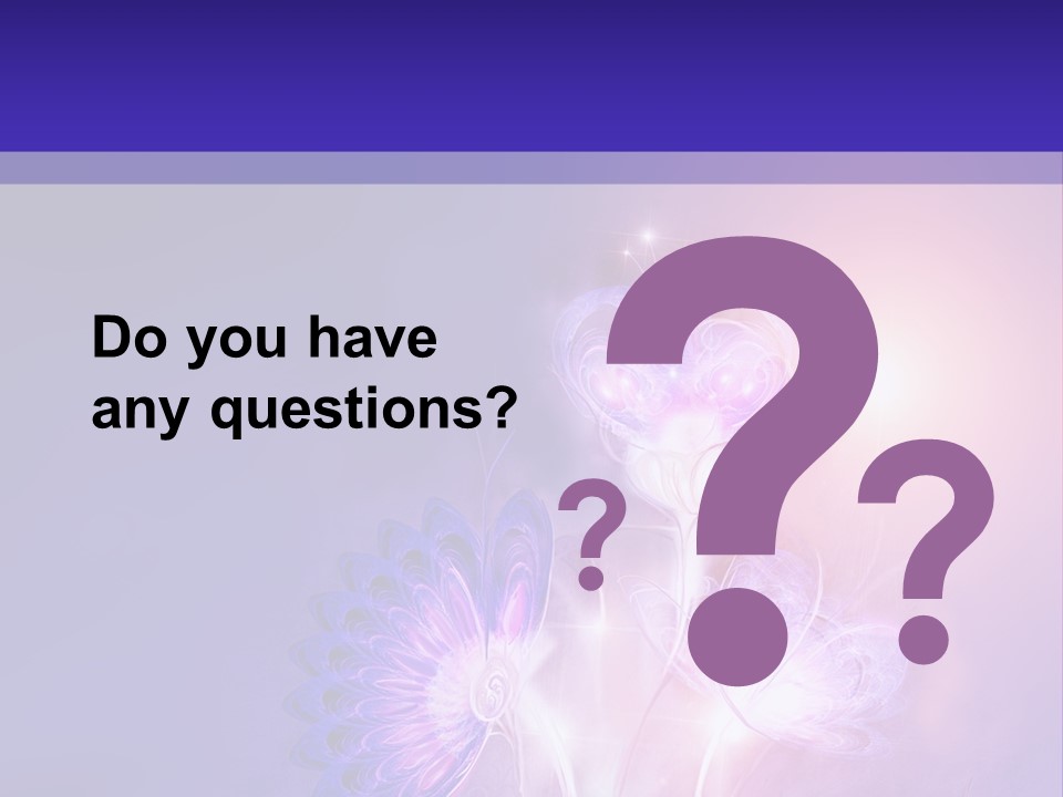 A Purple And Blue Abstract Background With Flowers PowerPoint Template