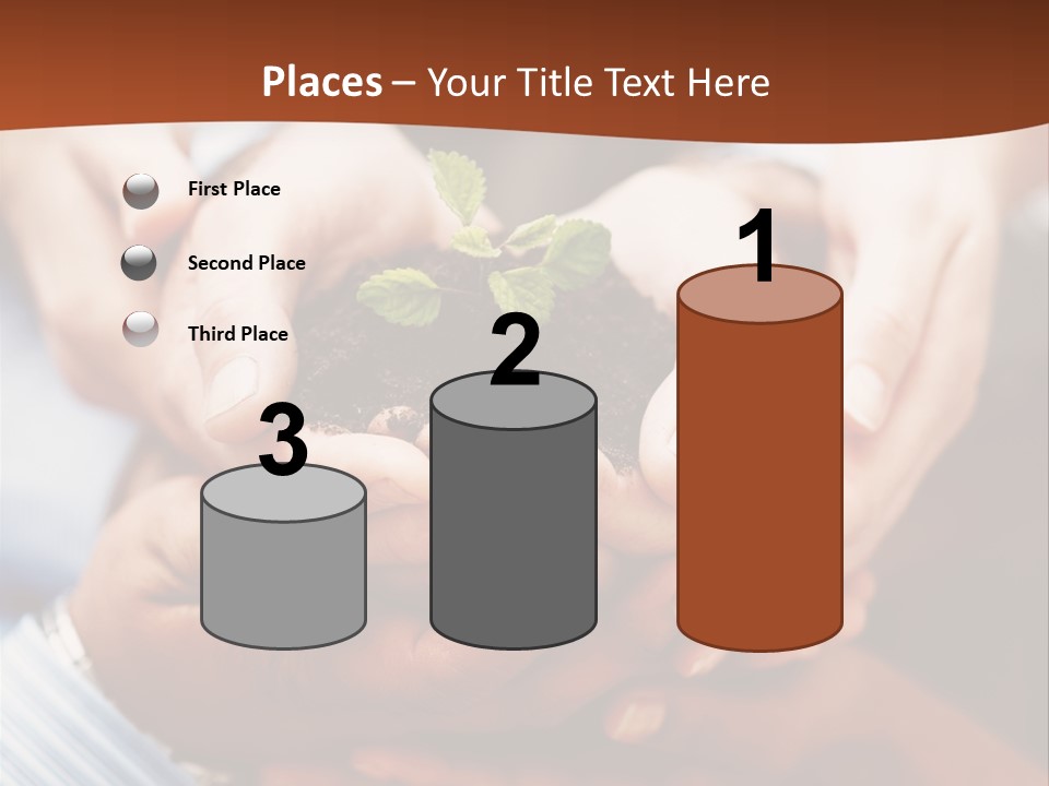 A Group Of People Holding A Plant In Their Hands PowerPoint Template