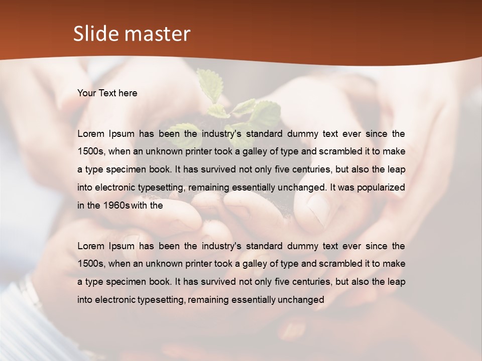 A Group Of People Holding A Plant In Their Hands PowerPoint Template