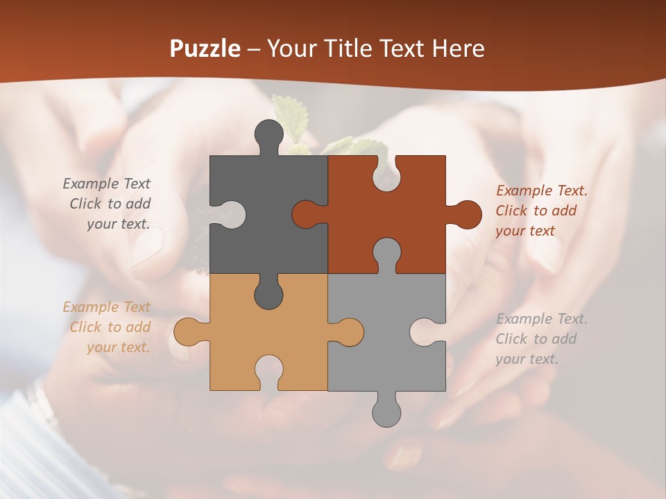 A Group Of People Holding A Plant In Their Hands PowerPoint Template