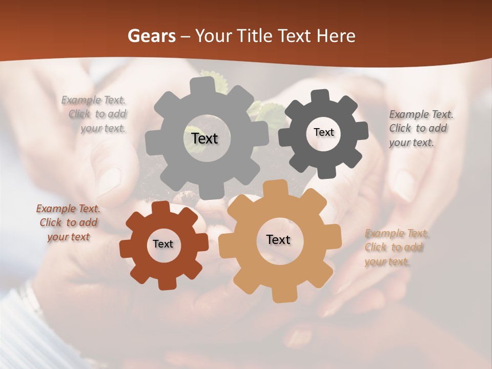 A Group Of People Holding A Plant In Their Hands PowerPoint Template