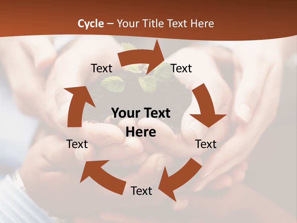 A Group Of People Holding A Plant In Their Hands PowerPoint Template