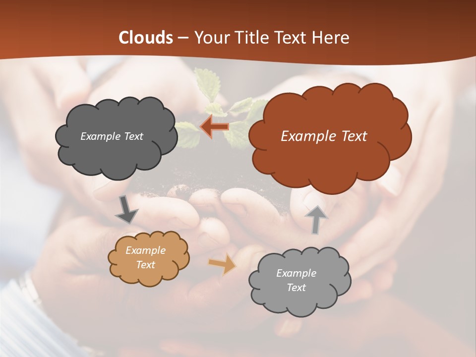 A Group Of People Holding A Plant In Their Hands PowerPoint Template