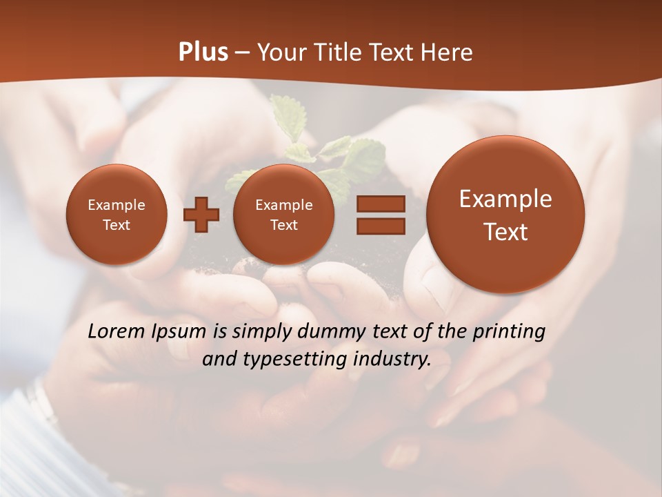 A Group Of People Holding A Plant In Their Hands PowerPoint Template