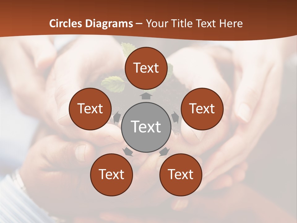 A Group Of People Holding A Plant In Their Hands PowerPoint Template