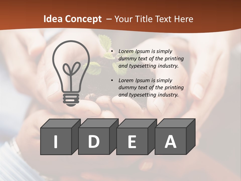 A Group Of People Holding A Plant In Their Hands PowerPoint Template