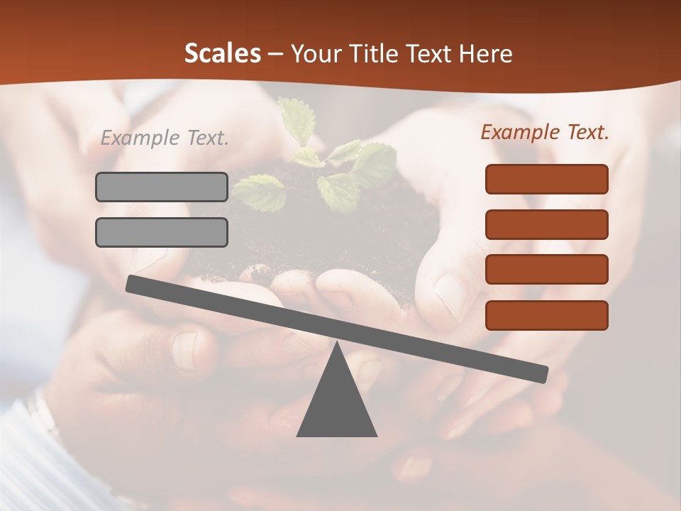 A Group Of People Holding A Plant In Their Hands PowerPoint Template