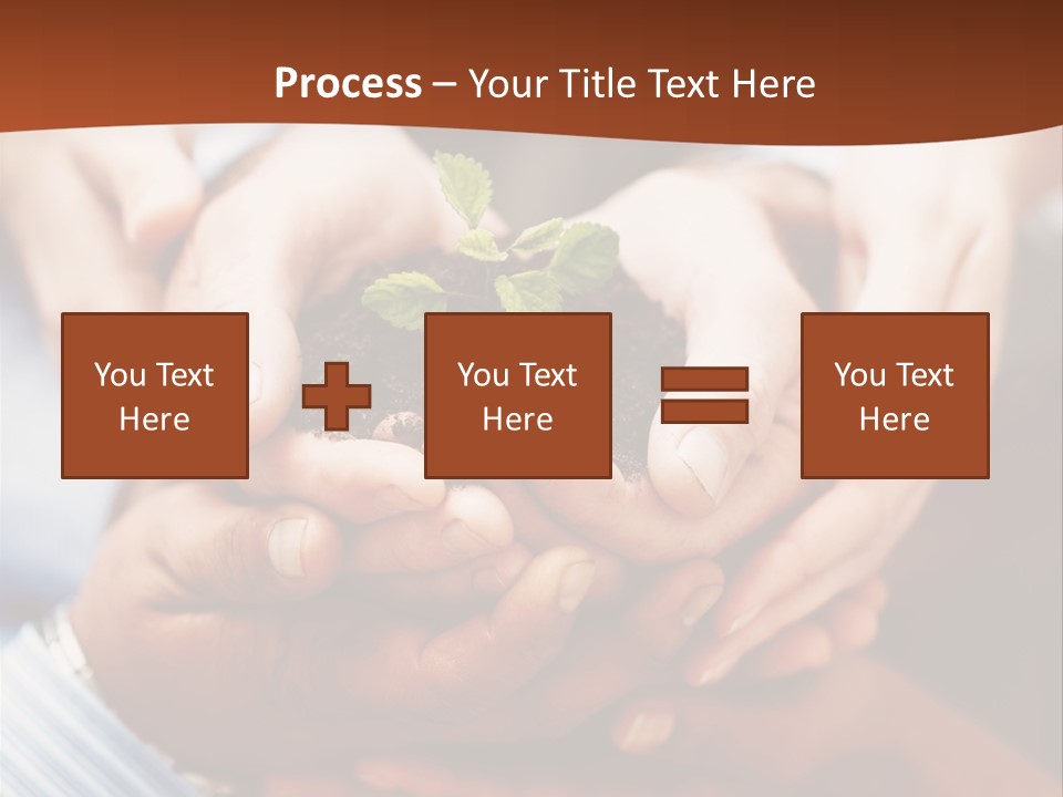 A Group Of People Holding A Plant In Their Hands PowerPoint Template