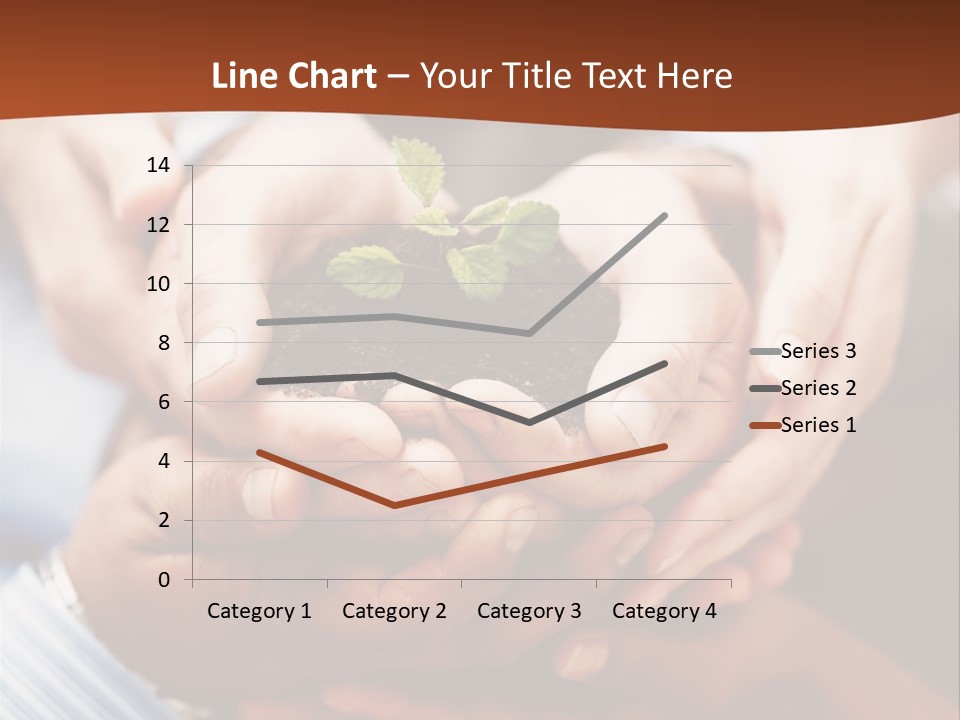 A Group Of People Holding A Plant In Their Hands PowerPoint Template