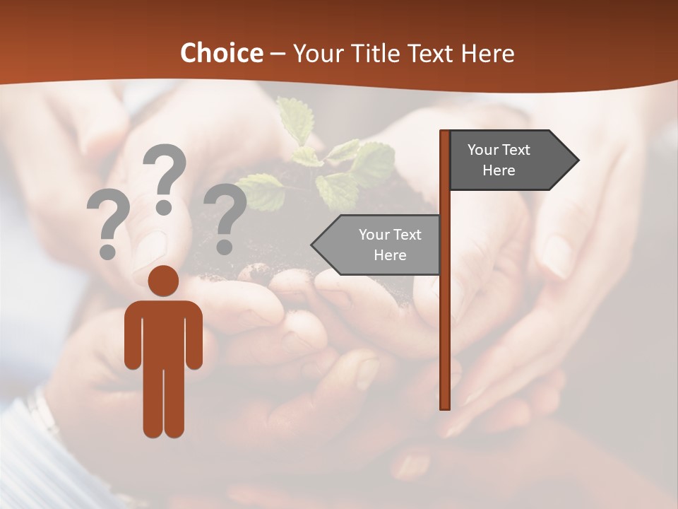 A Group Of People Holding A Plant In Their Hands PowerPoint Template