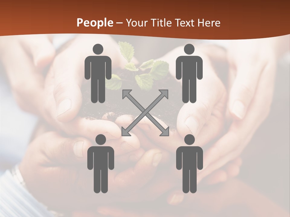 A Group Of People Holding A Plant In Their Hands PowerPoint Template