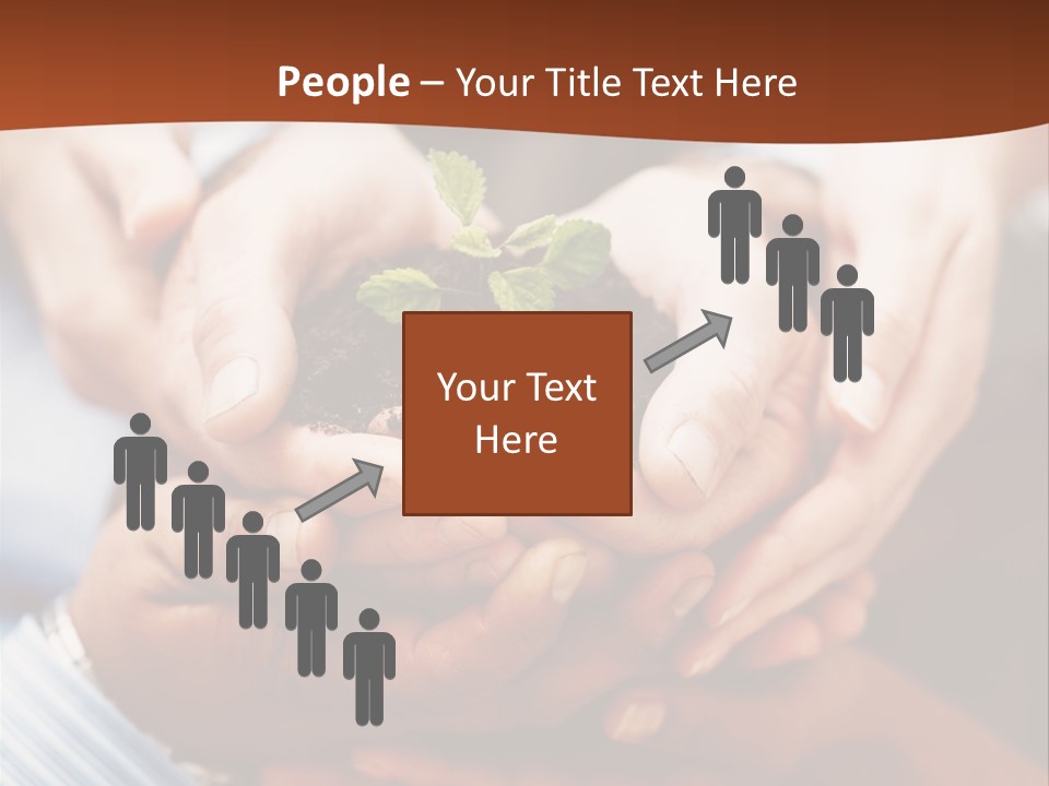 A Group Of People Holding A Plant In Their Hands PowerPoint Template