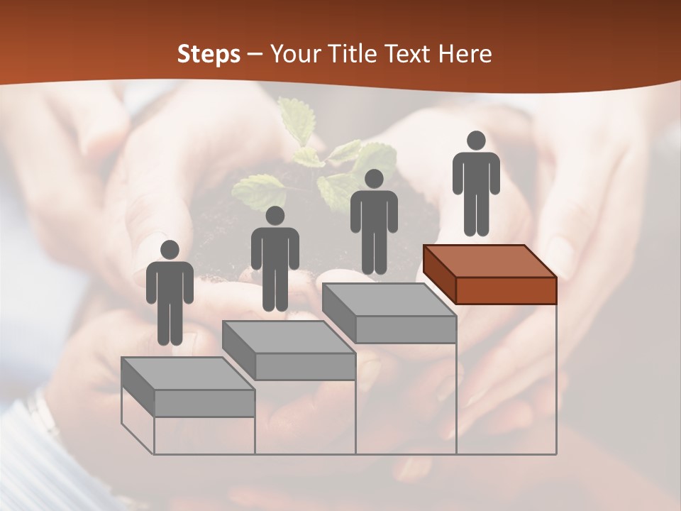 A Group Of People Holding A Plant In Their Hands PowerPoint Template