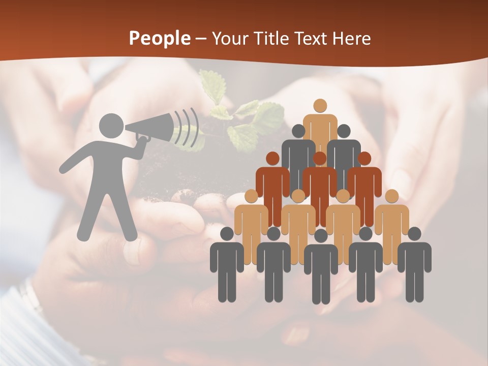 A Group Of People Holding A Plant In Their Hands PowerPoint Template