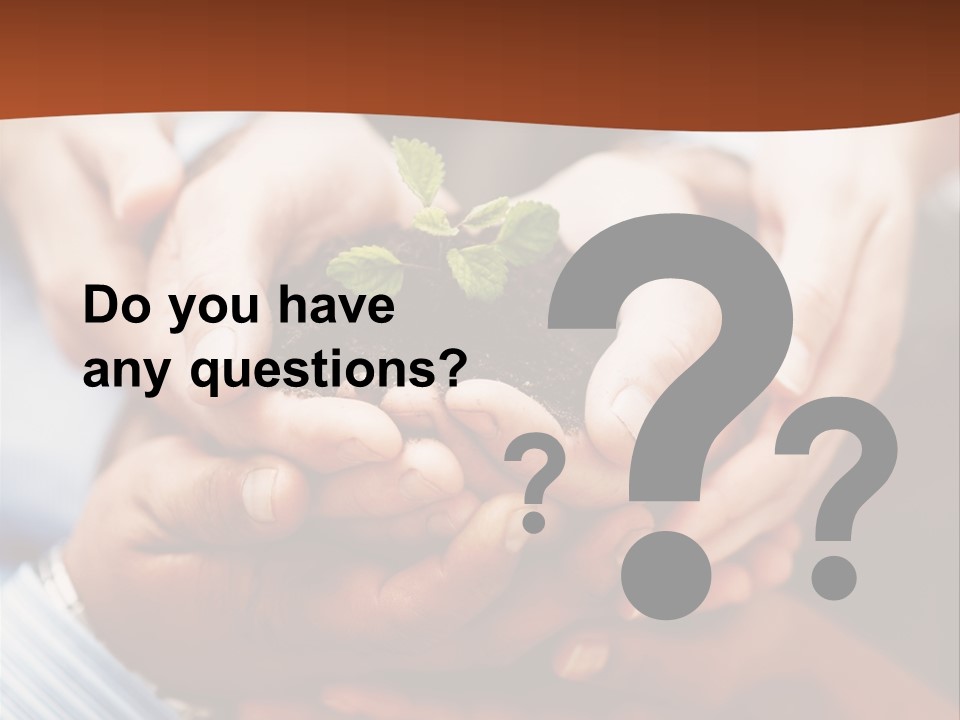 A Group Of People Holding A Plant In Their Hands PowerPoint Template