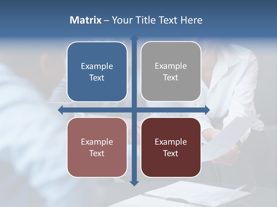 A Couple Of People Sitting At A Table PowerPoint Template