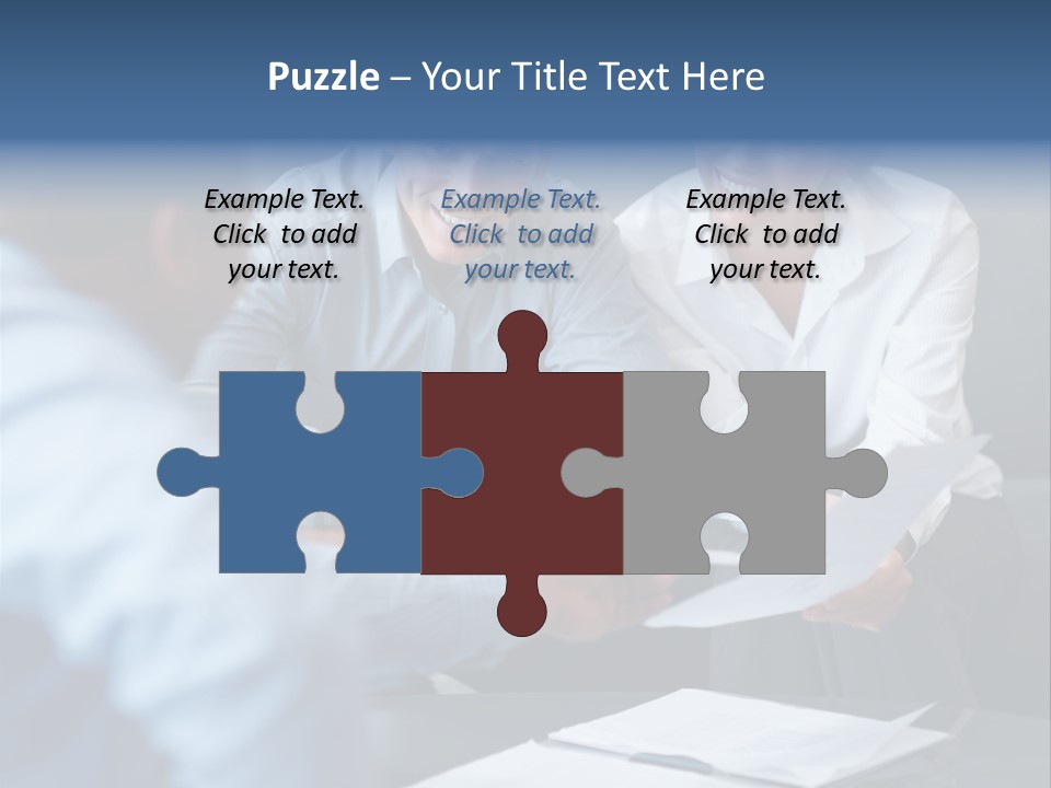 A Couple Of People Sitting At A Table PowerPoint Template