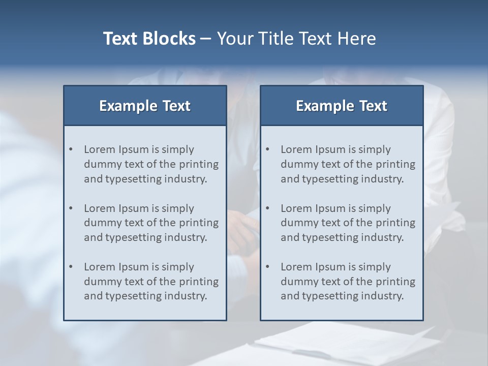 A Couple Of People Sitting At A Table PowerPoint Template