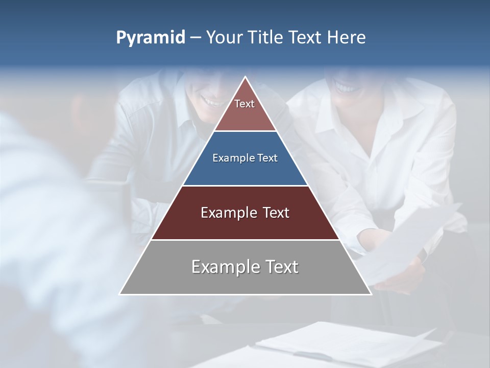 A Couple Of People Sitting At A Table PowerPoint Template