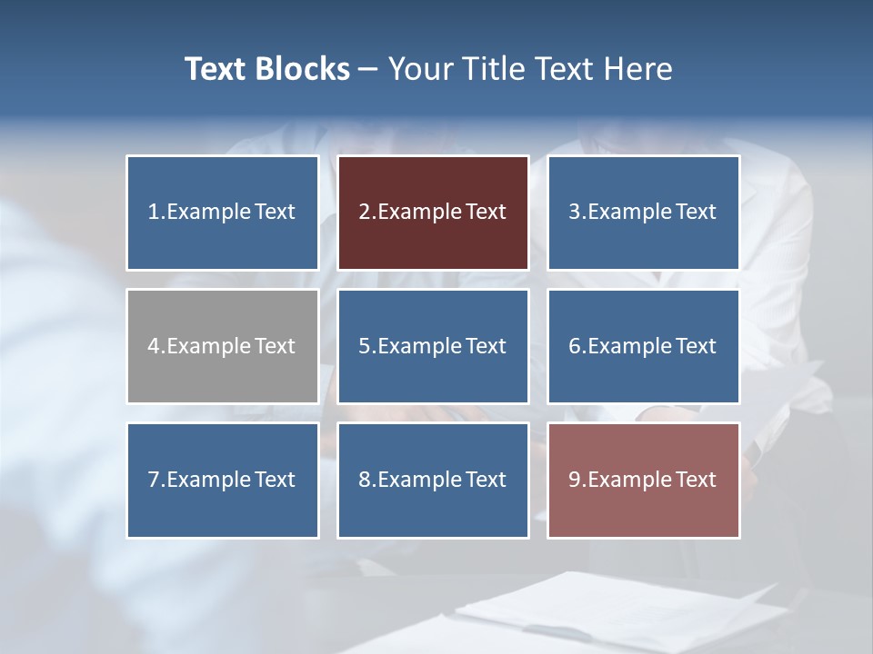 A Couple Of People Sitting At A Table PowerPoint Template