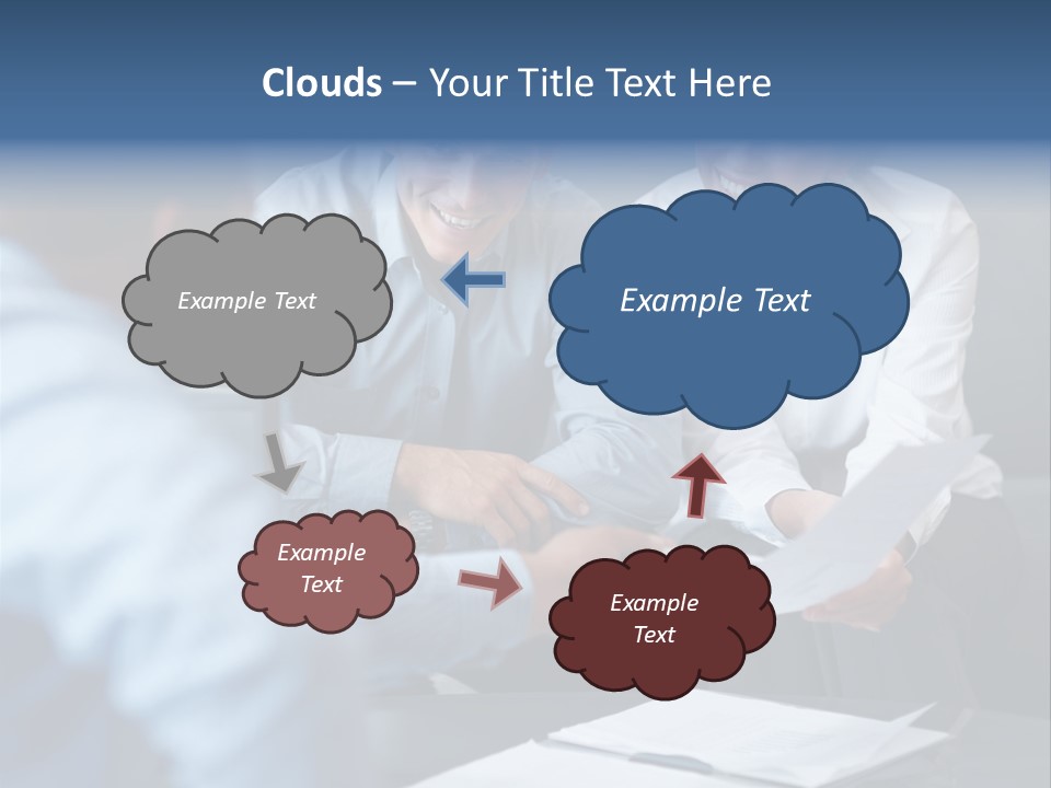 A Couple Of People Sitting At A Table PowerPoint Template