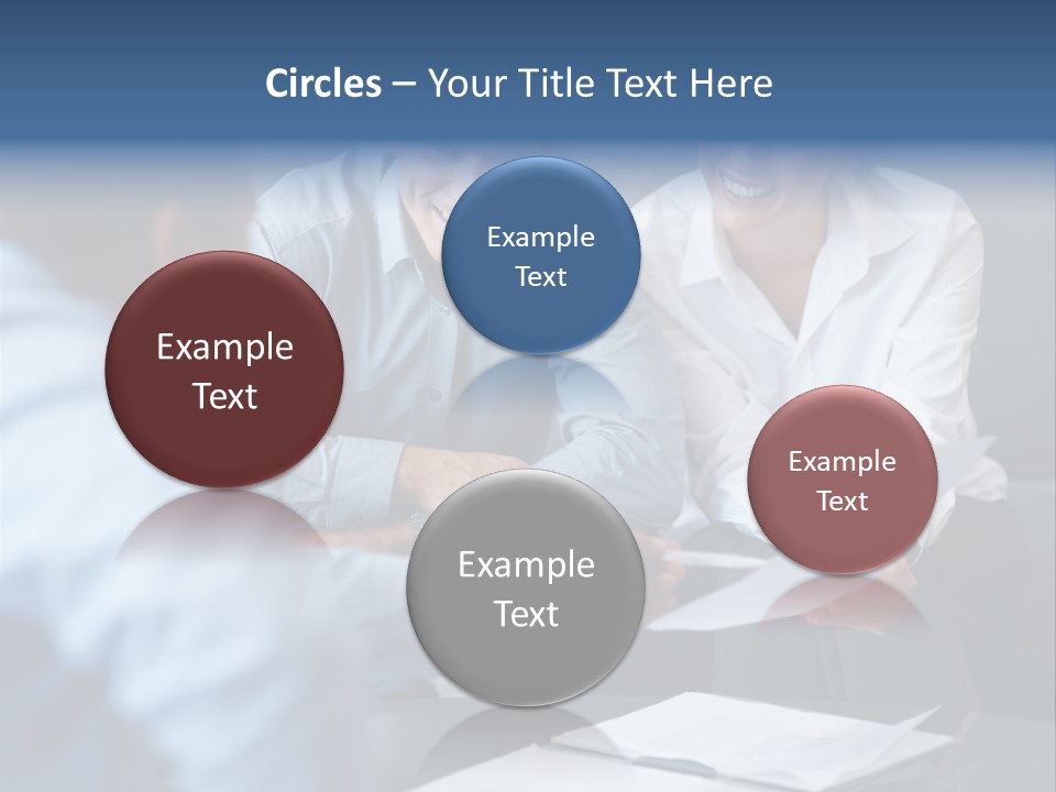 A Couple Of People Sitting At A Table PowerPoint Template