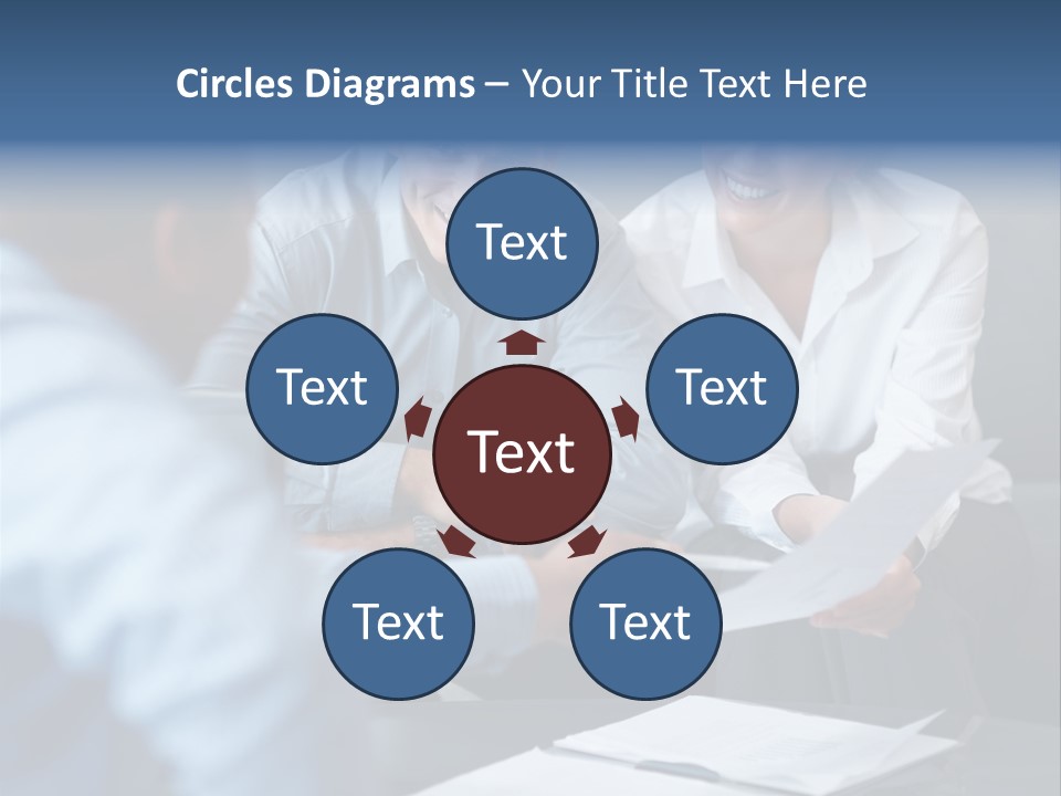 A Couple Of People Sitting At A Table PowerPoint Template