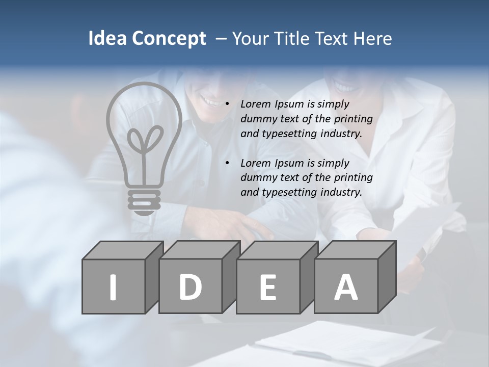 A Couple Of People Sitting At A Table PowerPoint Template