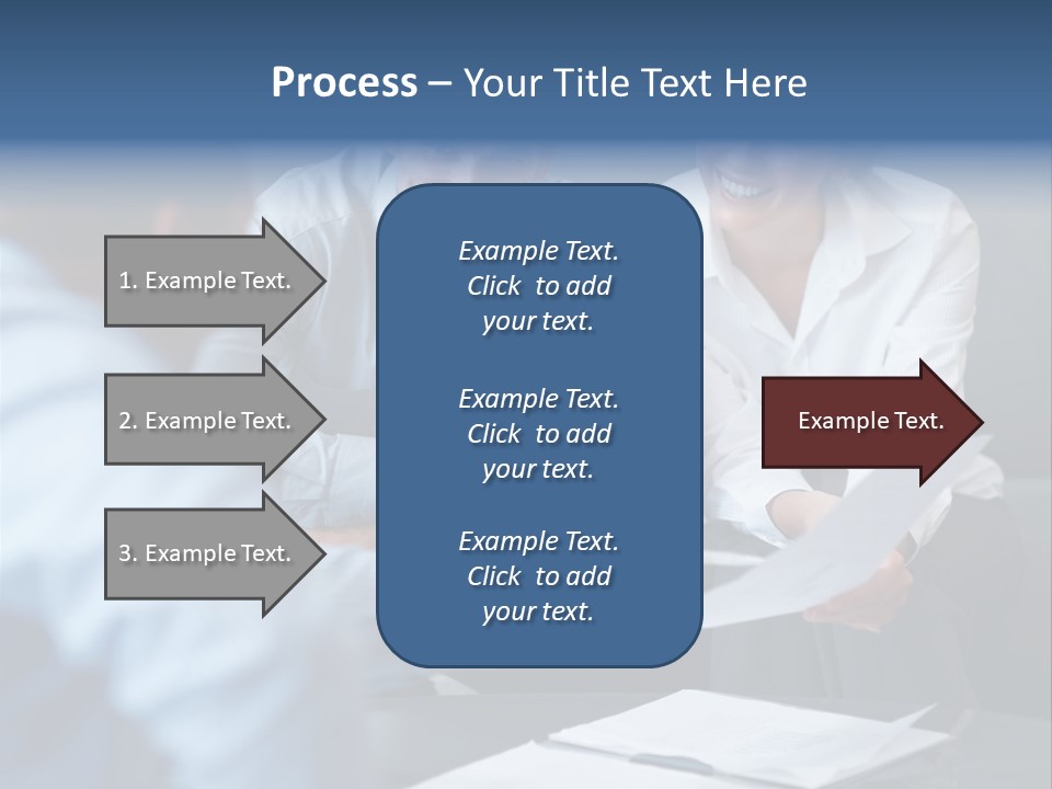 A Couple Of People Sitting At A Table PowerPoint Template
