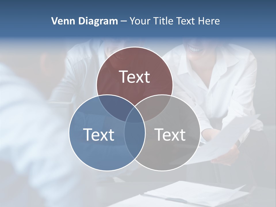 A Couple Of People Sitting At A Table PowerPoint Template