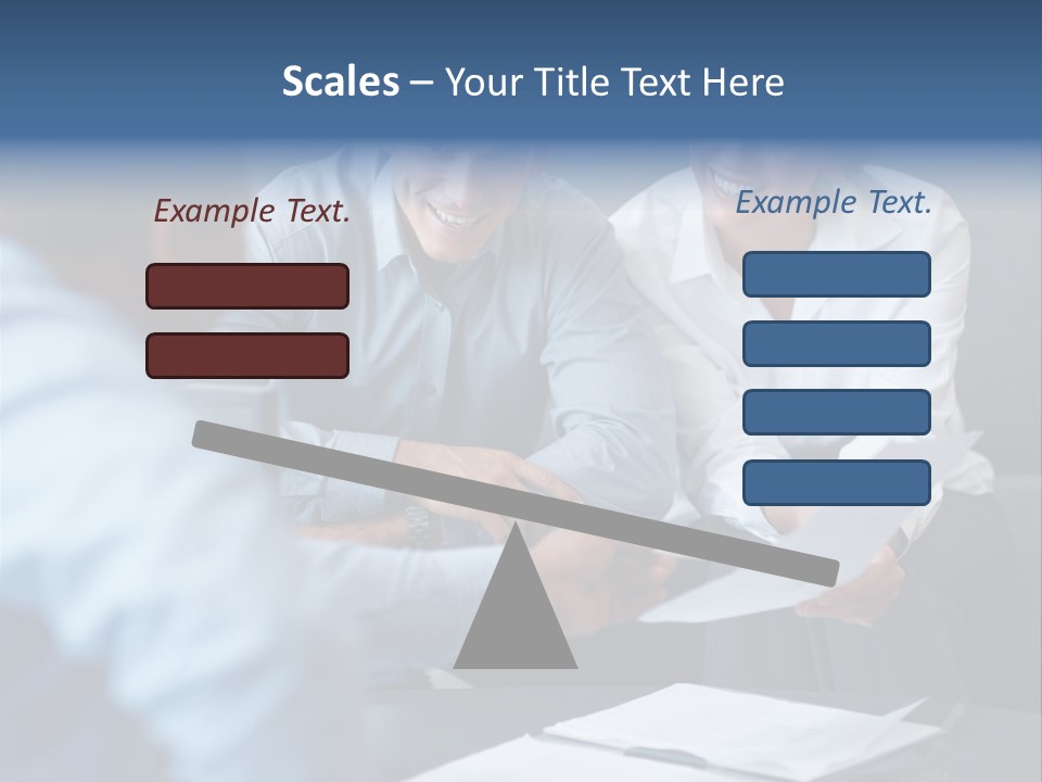 A Couple Of People Sitting At A Table PowerPoint Template