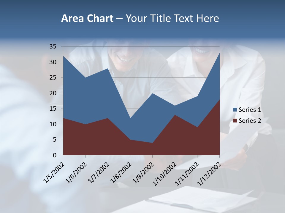 A Couple Of People Sitting At A Table PowerPoint Template